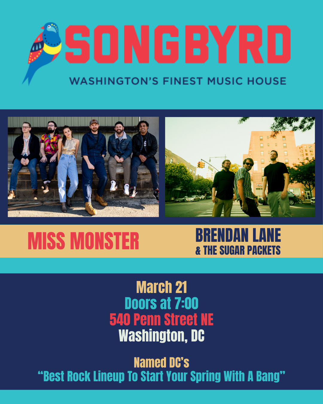 MISS MONSTER + BRENDAN LANE & THE SUGAR PACKETS
